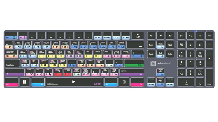 Avid Media Composer "Pro" layout<br>TITAN Wireless Backlit Keyboard - Windows<br>